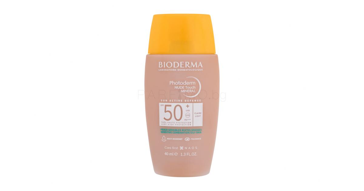 BIODERMA Photoderm Nude Touch Mineral SPF50 Слънцезащитен продукт за лице 40 ml Нюанс Light