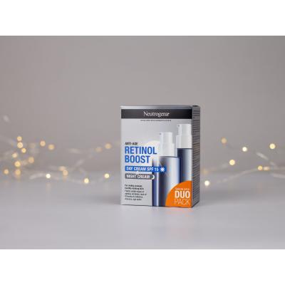 Neutrogena Retinol Boost Duo Pack Подаръчен комплект дневен крем за лице Retinol Boost Day Cream SPF15 50 ml + нощен крем за лице Retinol Boost Night Cream 50 ml