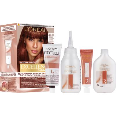 L&#039;Oréal Paris Excellence Creme Triple Protection Боя за коса за жени 48 ml Нюанс 4UR Universal Dark Red