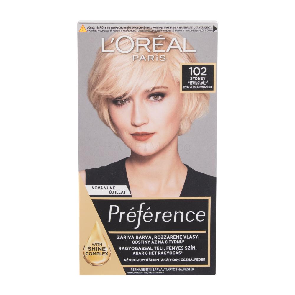 L Oréal Paris Préférence Féria Боя за коса за жени 60 ml Нюанс 102 Iridescent Pearl Blonde