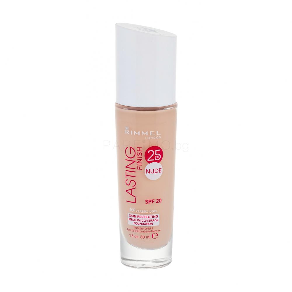 Rimmel London Lasting Finish hr Nude SPF Фон дьо тен за жени ml Нюанс Classic Ivory