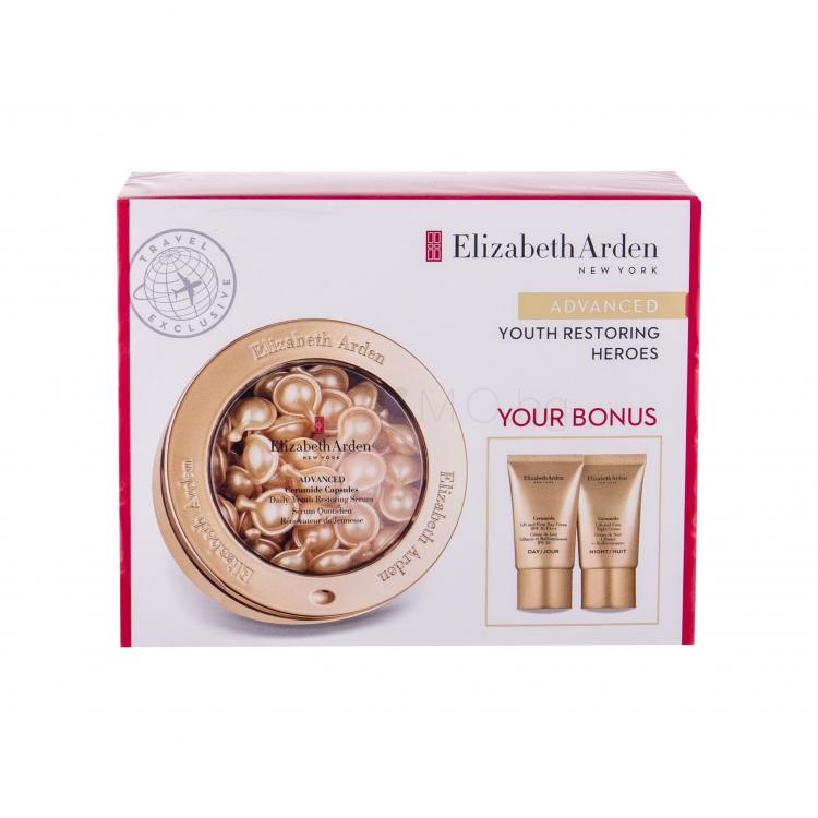 Elizabeth Arden Ceramide Daily Youth Restoring Подаръчен комплект серум за лице 60 бр + дневен крем за лице 15 ml + нощен крем за лице 15 ml