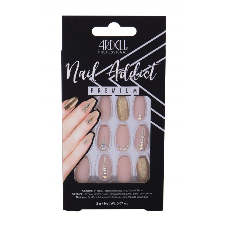 Ardell Nail Addict Premium Изкуствени нокти за жени Нюанс Nude Jeweled Комплект