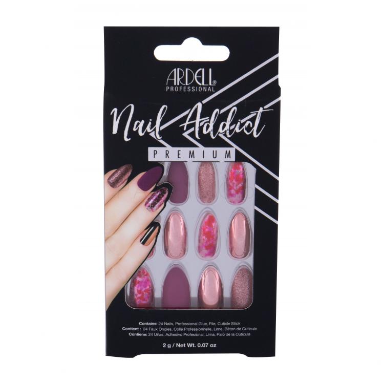 Ardell Nail Addict Premium Изкуствени нокти за жени Нюанс Chrome Pink Foil Комплект