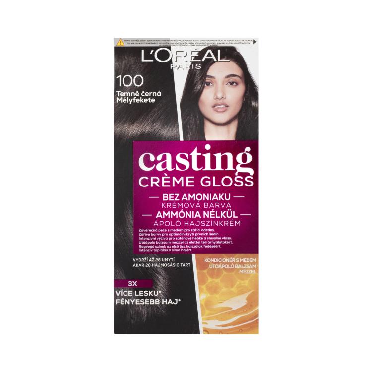 L&#039;Oréal Paris Casting Creme Gloss Боя за коса за жени 48 ml Нюанс 100 Dark Black