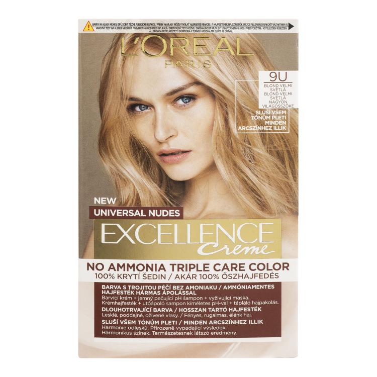 L&#039;Oréal Paris Excellence Creme Triple Protection Боя за коса за жени 48 ml Нюанс 9U Very Light Blond