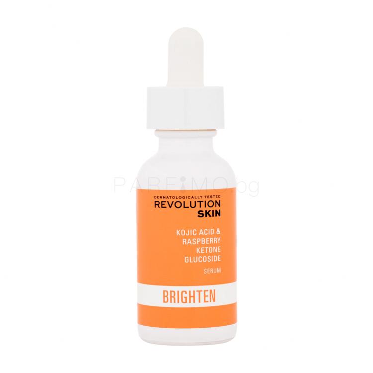 Revolution Skincare Brighten Kojic Acid &amp; Raspberry Ketone Glucoside Serum Серум за лице за жени 30 ml