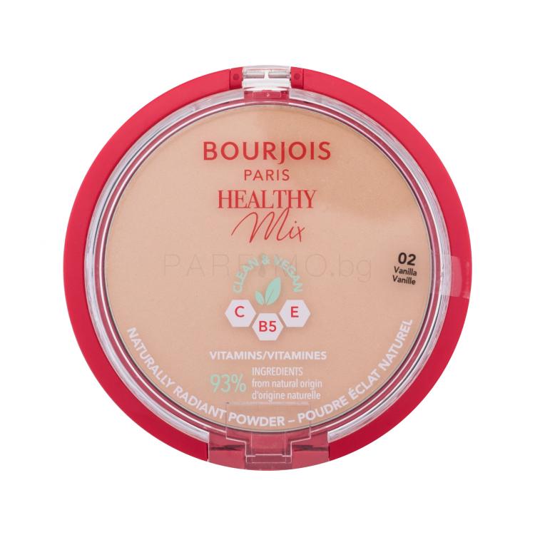 BOURJOIS Paris Healthy Mix Clean &amp; Vegan Naturally Radiant Powder Пудра за жени 10 гр Нюанс 02 Vanilla