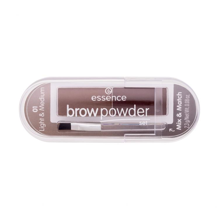 Essence Brow Powder Set Пудра за вежди за жени 2,3 гр Нюанс 01 Light &amp; Medium