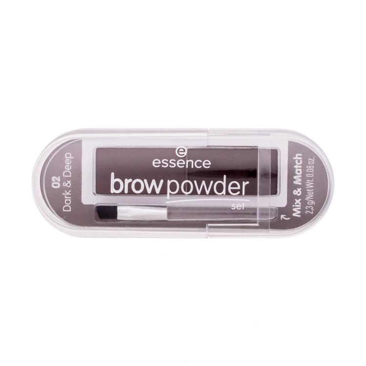 Essence Brow Powder Set Пудра за вежди за жени 2,3 гр Нюанс 02 Dark &amp; Deep