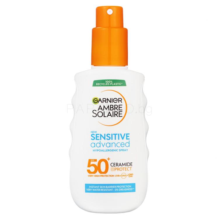 Garnier Ambre Solaire Sensitive Advanced Hypoallergenic Spray SPF50+ Слънцезащитна козметика за тяло 150 ml