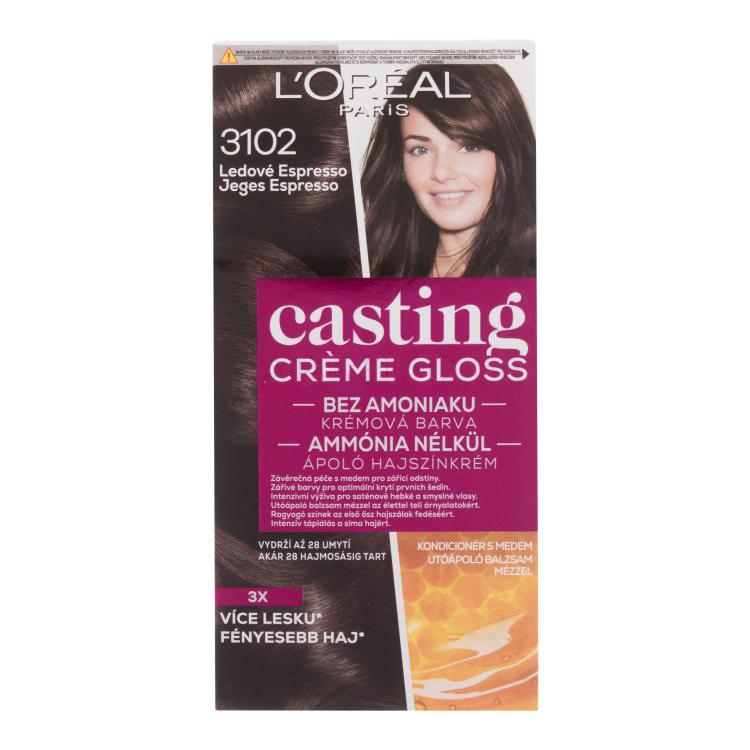 L&#039;Oréal Paris Casting Creme Gloss Боя за коса за жени 48 ml Нюанс 3102 Iced Espresso увредена кутия
