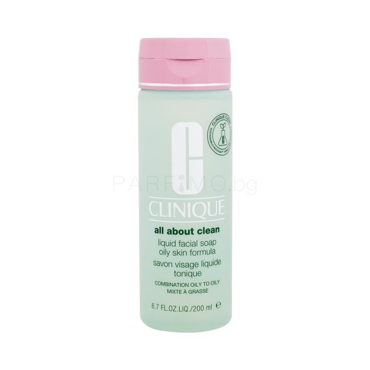 Clinique All About Clean Liquid Facial Soap Oily Skin Formula Почистващ сапун за жени 200 ml