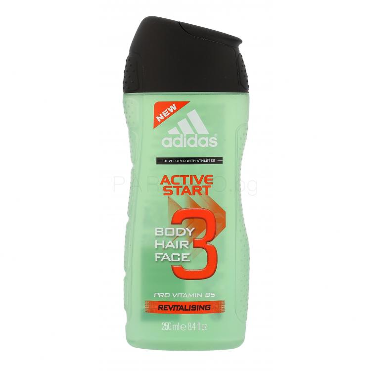 Adidas 3in1 Active Start Душ гел за мъже 250 ml