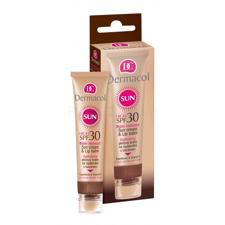 Dermacol Sun Cream &amp; Lip Balm SPF30 Слънцезащитен продукт за лице за жени 30 ml