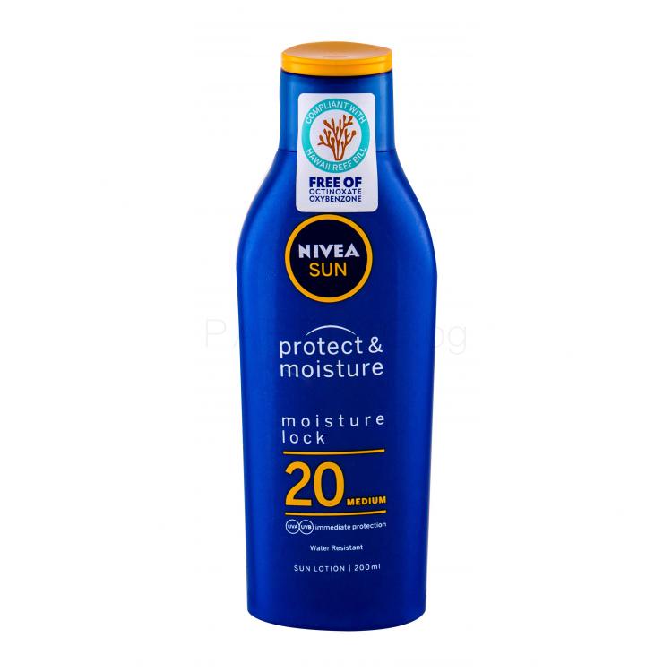 Nivea Sun Protect &amp; Moisture SPF20 Слънцезащитна козметика за тяло 200 ml