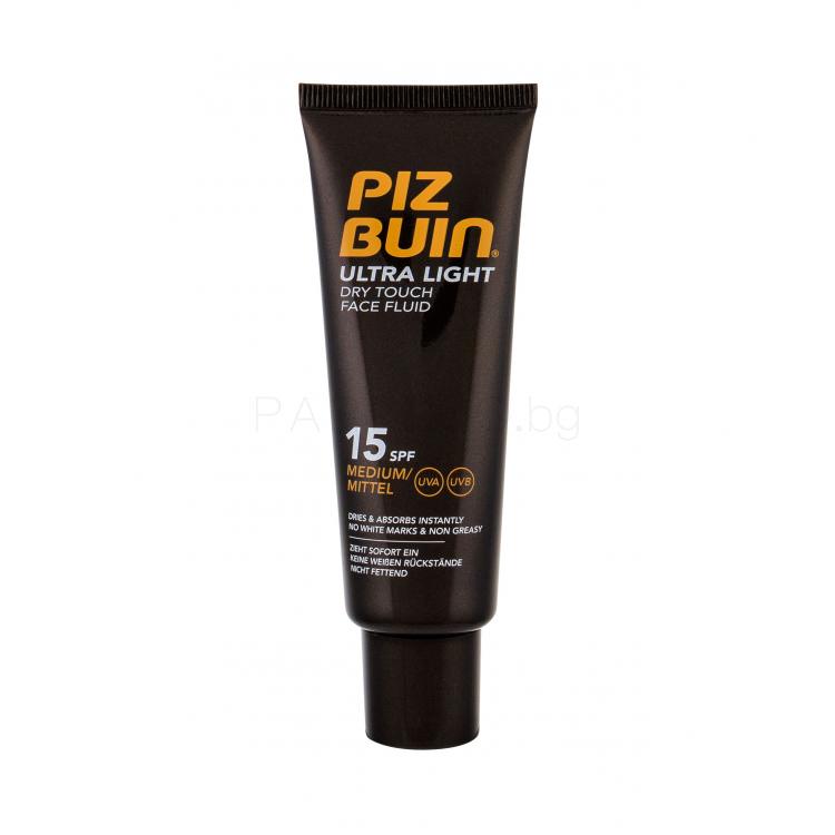 PIZ BUIN Ultra Light Dry Touch Face Fluid SPF15 Слънцезащитен продукт за лице 50 ml