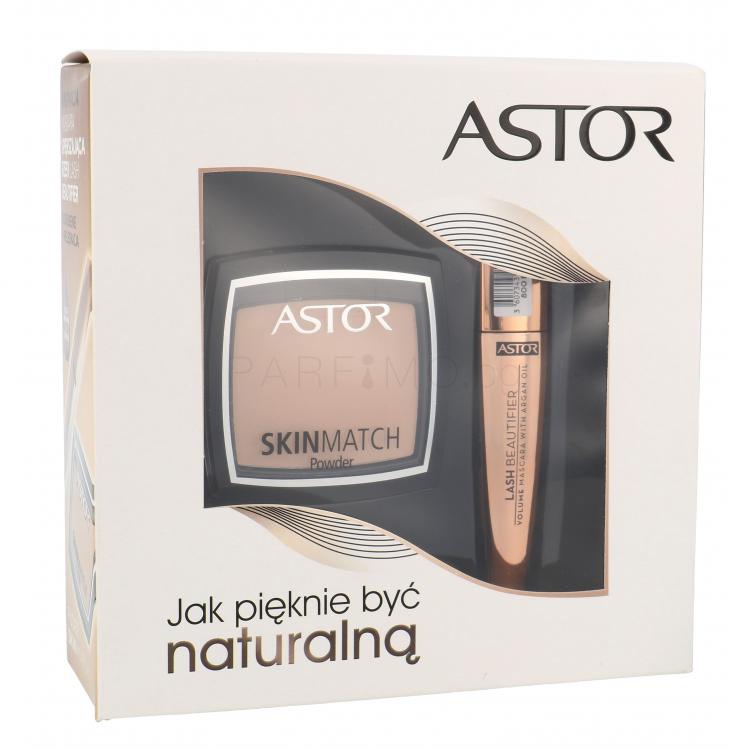 ASTOR Lash Beautifier With Argan Oil Подаръчен комплект спирала Lash Beautifier 10 ml + пудра Skin Match 7 g 100 Ivory