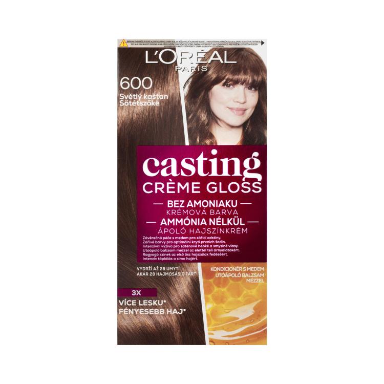 L&#039;Oréal Paris Casting Creme Gloss Боя за коса за жени 48 ml Нюанс 600 Light Brown