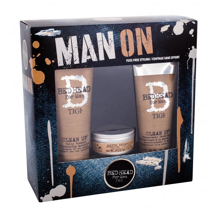 Tigi Bed Head Men Clean Up Подаръчен комплект шампоан 250 ml + балсам Clean Up Peppermint 200 ml + вакса за коса Matte Separation Wax 85 g