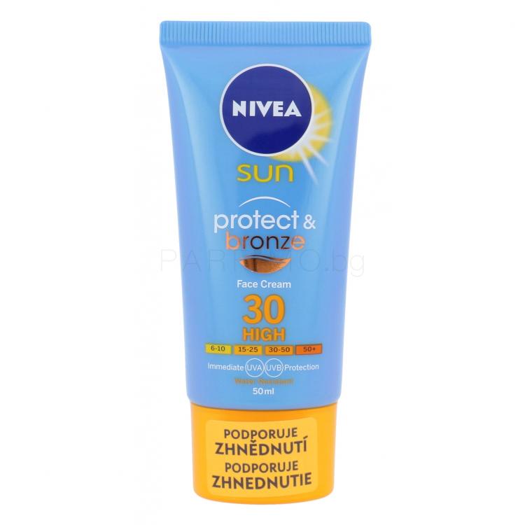 Nivea Sun Protect &amp; Bronze Face Cream SPF30 Слънцезащитен продукт за лице 50 ml