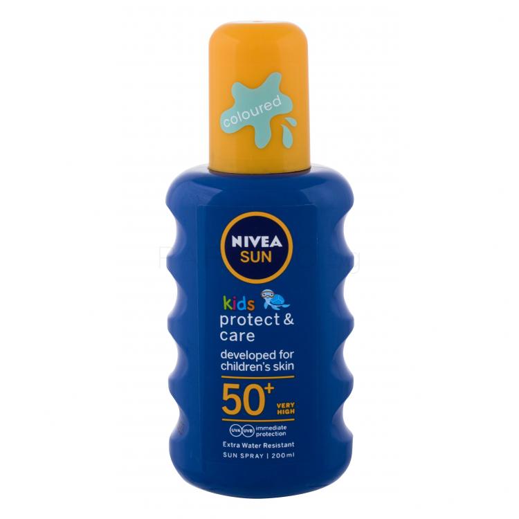 Nivea Sun Kids Protect &amp; Care Sun Spray SPF50+ Слънцезащитна козметика за тяло за деца 200 ml