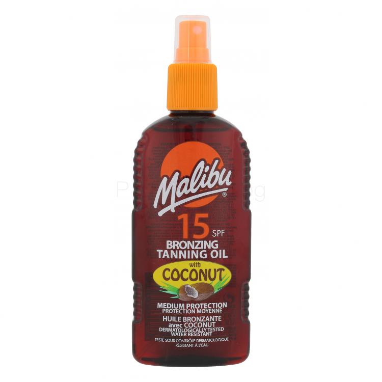 Malibu Bronzing Tanning Oil Coconut SPF15 Слънцезащитна козметика за тяло за жени 200 ml