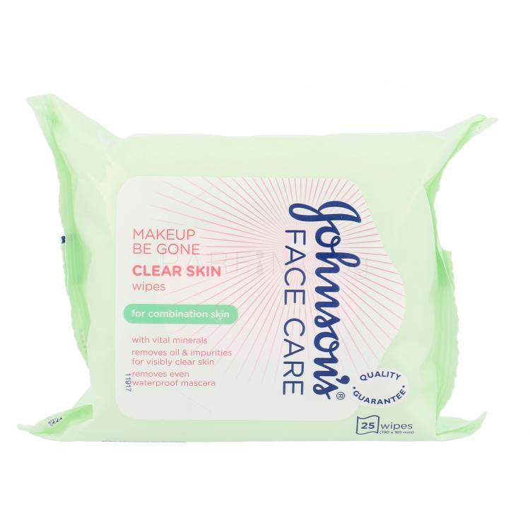 Johnson´s Face Care Clear Skin Почистващи кърпички за жени 25 бр