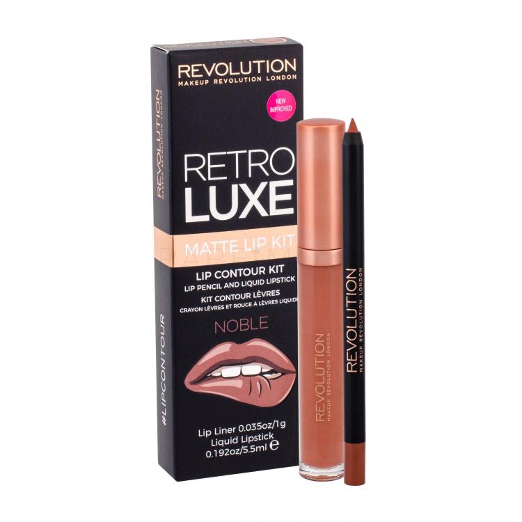 Makeup Revolution London Retro Luxe Matte Lip Kit Подаръчен комплект течно червило 5,5 ml + молив за устни 1 g