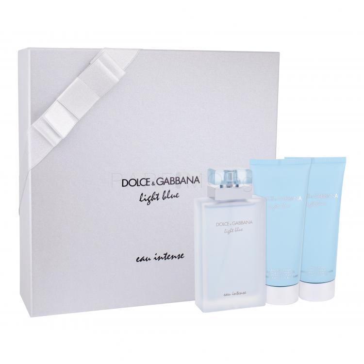 Dolce&amp;Gabbana Light Blue Eau Intense Подаръчен комплект EDP 100 ml + крем за тяло 100 ml + душ гел 100 ml
