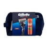 Gillette ProGlide Подаръчен комплект самобръсначка Proglide 1 бр + резервни ножчета Proglide 1 бр + гел за бръснене Fusion Shave Gel Sensitive 200 ml + козметична чантичка