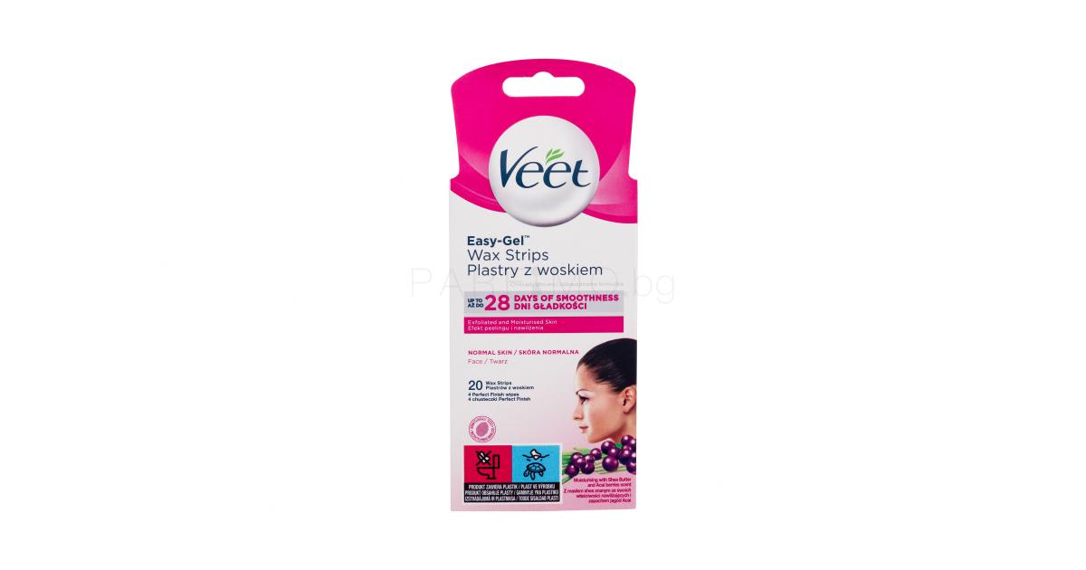Veet EasyGel Wax Strips Face Normal Skin Продукти за депилация за жени