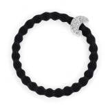 By Eloise London Silver Bling Diamanté Moon Ластик за коса за жени 1 бр Нюанс Black