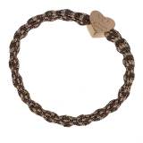 By Eloise London Metallic Gold Heart Ластик за коса за жени 1 бр Нюанс Toffee