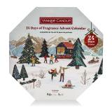Yankee Candle 24 Days of Fragrance Advent Calendar Подаръчен комплект чаени свещи 24 x 9,8 g + стъклен държач за чаени свещи