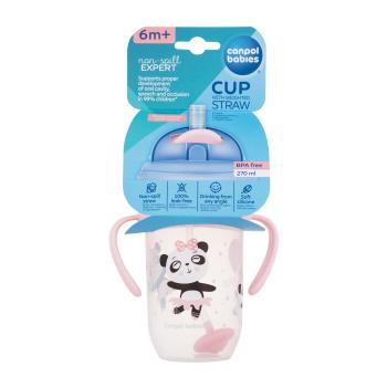 Canpol babies Exotic Animals Non-Spill Expert Cup With Weighted Straw Pink