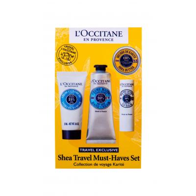 L'Occitane Shea Butter Travel Set Подаръчен комплект крем за тяло 20 ml + крем за ръце 30 ml + балсам за устни 2 g + балсам за тяло 10 ml