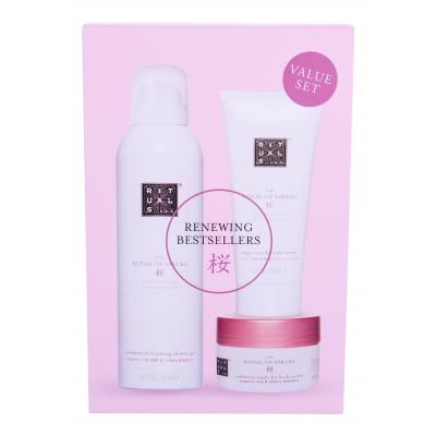 Rituals The Ritual Of Sakura Подаръчен комплект душ пяна 200 ml + пилинг за тяло 125 g + крем за тяло 100 ml