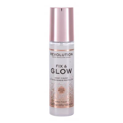 Makeup Revolution London Fix & Glow Dewy Finish Фиксатор за грим за жени 100 ml