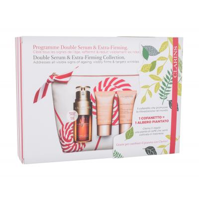 Clarins Double Serum & Extra-Firming Collection Подаръчен комплект серум за лице Double Serum 30 ml + дневен крем за лице Extra-Firming Day 15 ml + нощен крем за лице Extra-Firming Night 15 ml + козметична чантичка