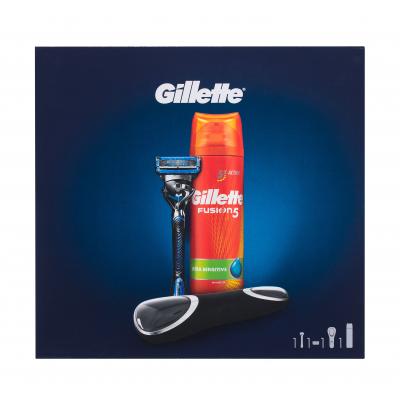 Gillette Fusion5 Proshield Chill Flexball Подаръчен комплект Самобръсначка Fusion 5 Proshield Chill Flexball 1 бр + пяна за бръснене Fusion 5 Ultra Sensitive 200 ml + несесер за пътуване