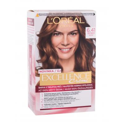 L'Oréal Paris Excellence Creme Triple Protection Боя за коса за жени 48 ml Нюанс 6,41 Natural Hazelnut Brown