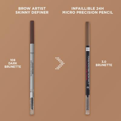 L&#039;Oréal Paris Infaillible Brows 24H Micro Precision Pencil Молив за вежди за жени 1,2 гр Нюанс 3.0 Brunette