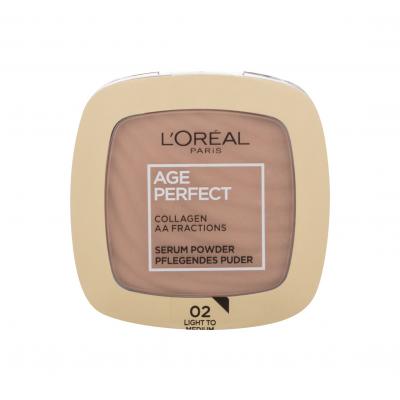L'Oréal Paris Age Perfect Serum Powder Пудра за жени 9 g Нюанс 02 Light To Medium
