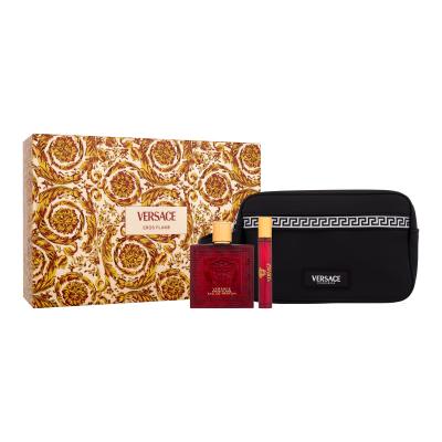 Versace Eros Flame Подаръчен комплект EDP 100 ml + EDP 10 ml + козметична чанта увредена кутия
