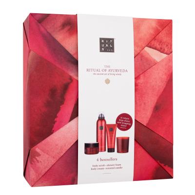 Rituals The Ritual Of Ayurveda 4 Bestsellers Подаръчен комплект душ пяна The Ritual Of Ayurveda 200 ml + крем за тяло The Ritual Of Ayurveda 100 ml + пилинг за тяло The Ritual Of Ayurveda 125 g + ароматна свещ