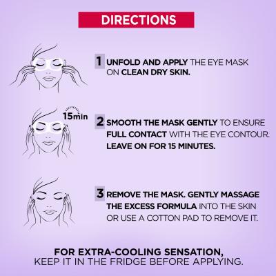 L&#039;Oréal Paris Revitalift Filler HA Cooling Tissue Eye Serum-Mask Маска за очи за жени 11 гр
