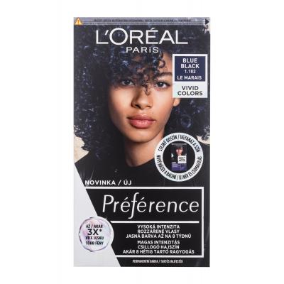 L&#039;Oréal Paris Préférence Vivid Colors Боя за коса за жени 60 ml Нюанс 1,102 Blue Black