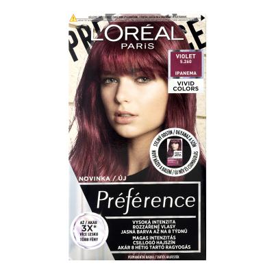 L'Oréal Paris Préférence Vivid Colors Боя за коса за жени 60 ml Нюанс 5.260 Violet