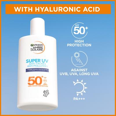Garnier Ambre Solaire Super UV Protection Fluid SPF50+ Слънцезащитен продукт за лице 40 ml